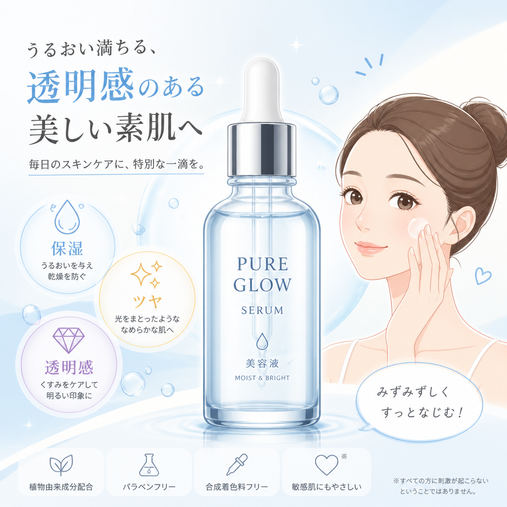 フラットベクター × 美容液広告