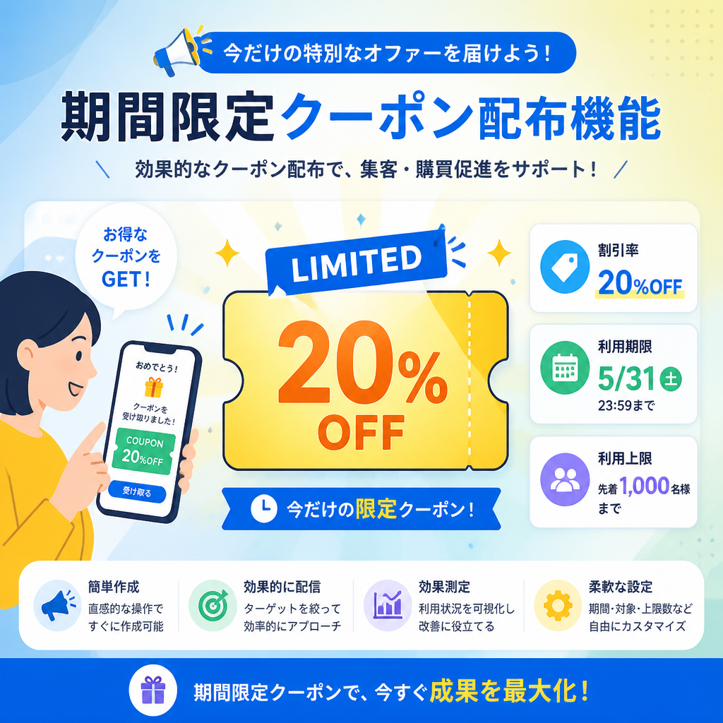 フラットベクター × 期間限定クーポン