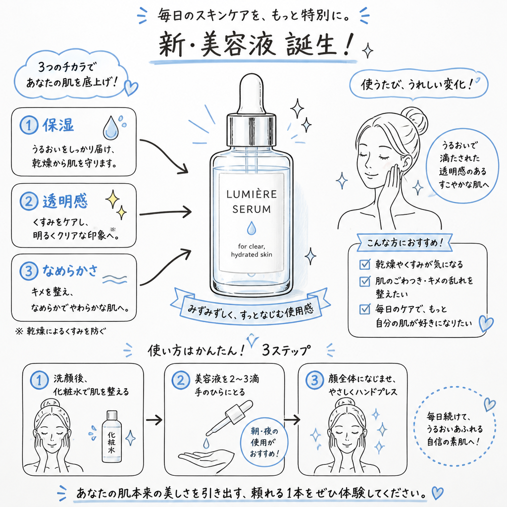 ホワイトボード手描き × 美容液広告