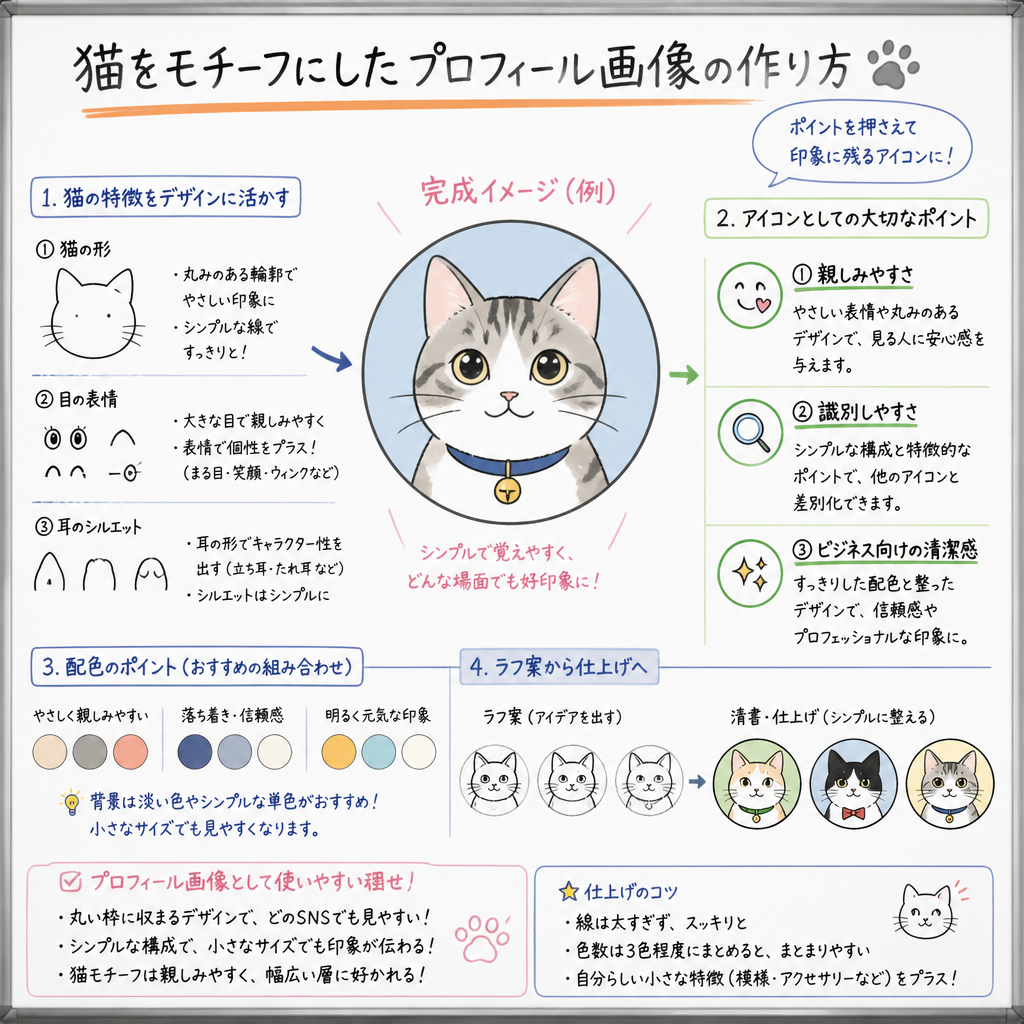 ホワイトボード手描き × プロフィール画