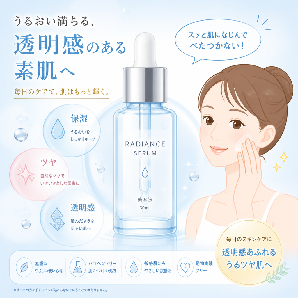 フラットベクター × 美容液広告